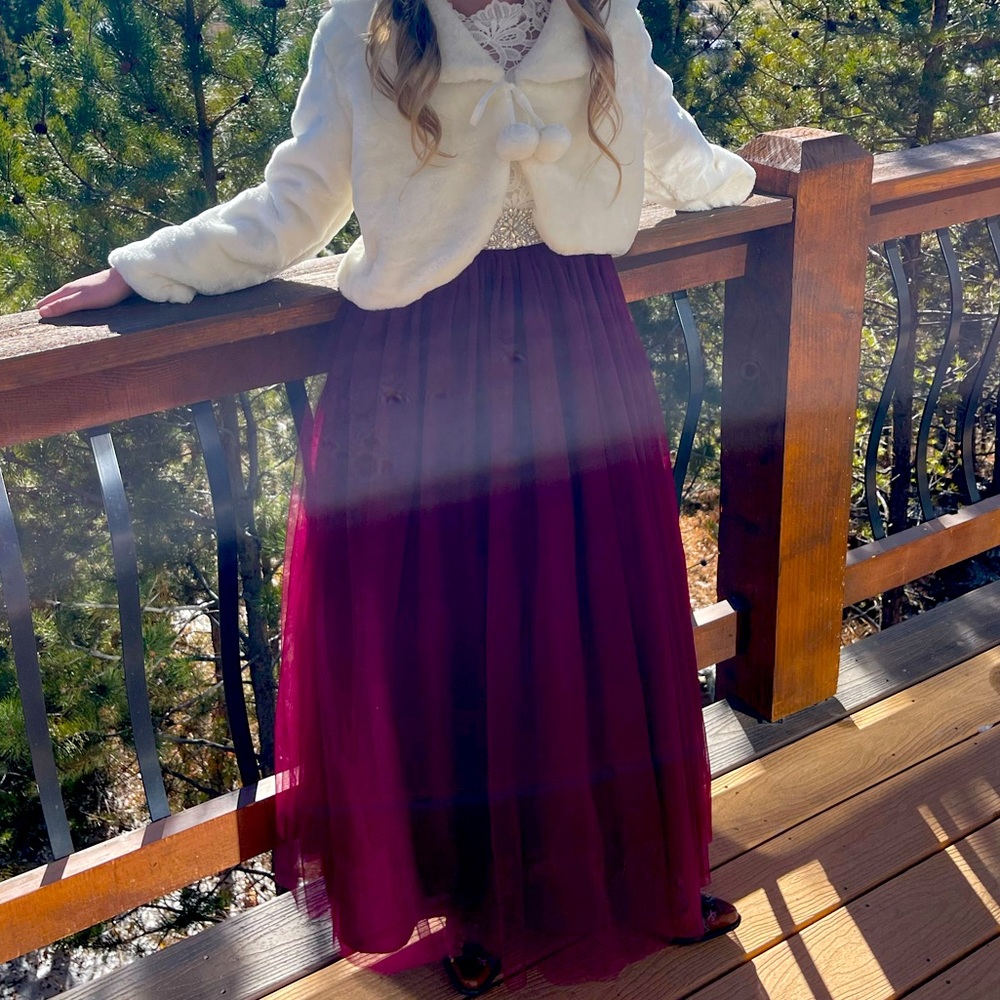 JJHouse Burgundy Flower Girl Dress size 10